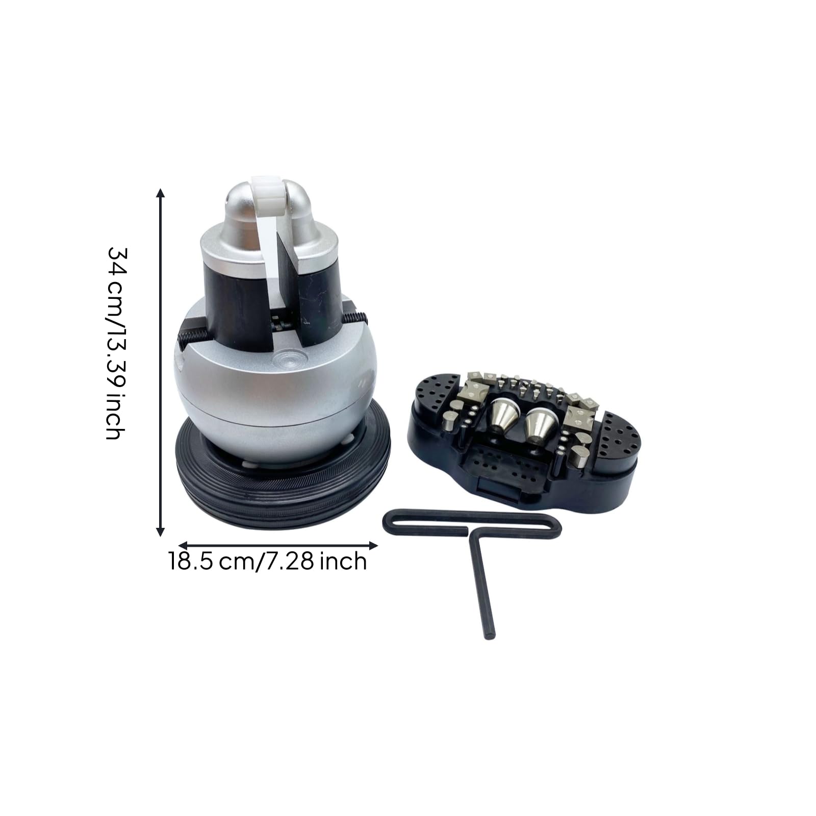 Gemstone Setting Morsa Sferica per Incisione Supporto da Banco Regolabile Base Rotante 360 Gradi Attrezzo con Inserti Conici E Accessorio Forato