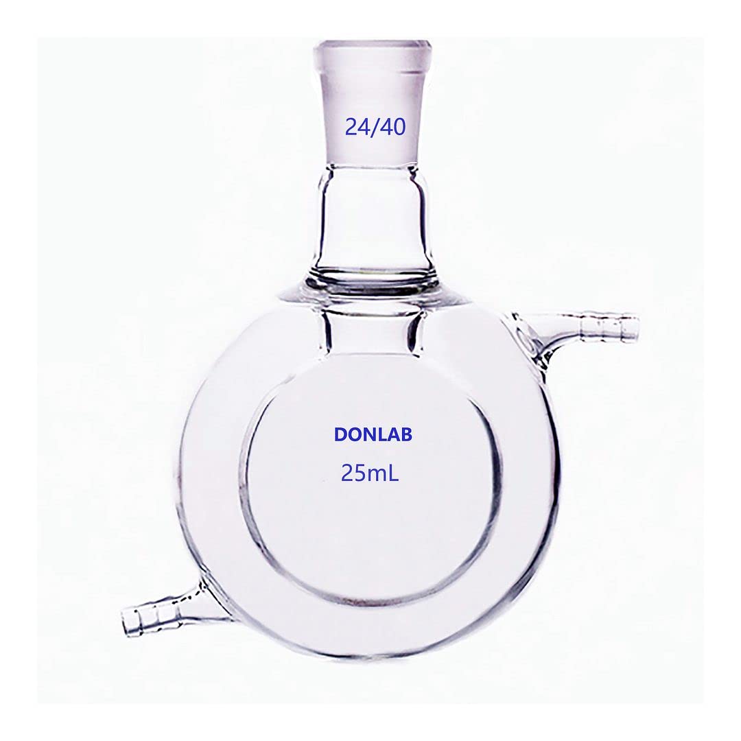 DONLAB CFI0025 Glass 25ml Jacketed Flask Double Layer Round Reaction