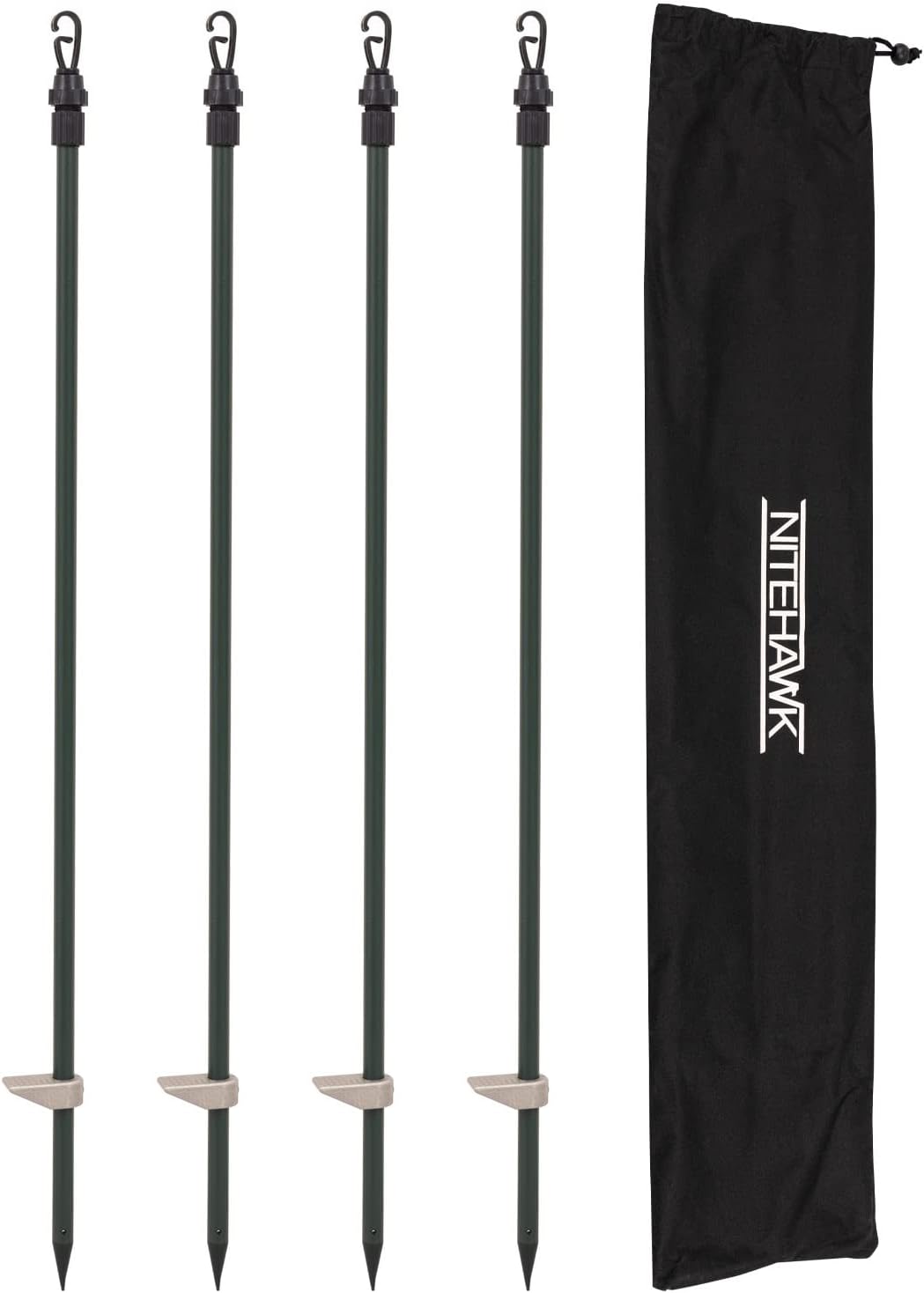 Nitehawk 4 x Hide Poles with Carry Bag Pigeon Hunting Shooting, Adjustable 1.1 - 1.9M