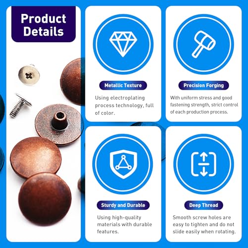 KOTESLLOE Replace Rivets for Suede Cork Clog Potato Shoes with Screw Driver, Replacement Rivets Button for Boston Clogs Shoes, Easy Installation Compatible with Footbed Clogs Repair Parts, Women Men4