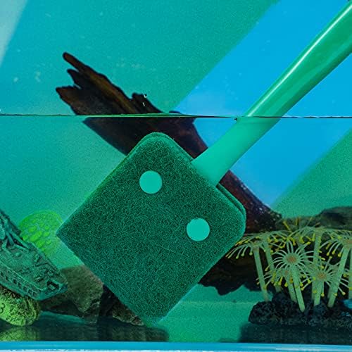 Pawfly Aquarium Algae Scraper Sponge Brush Cleaning Scrubber with 25CM Non-slip Handle for Glass Fish Tanks