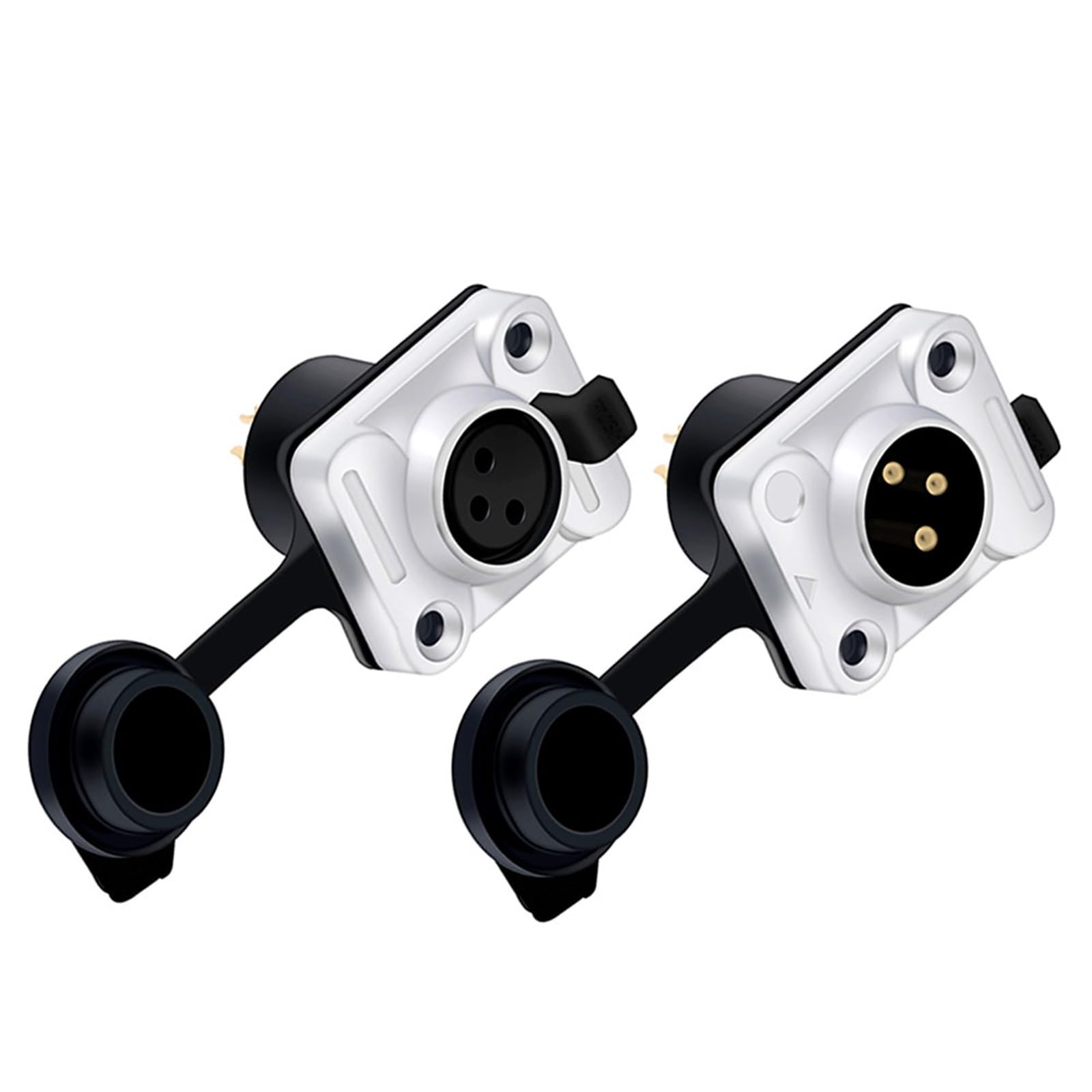 1 szt. 3-pinowy XLR męski na żeński kabel przedłużający mikrofon złącze audio adapter wtyczka gniazdo audio (1 x F 3P srebrny)