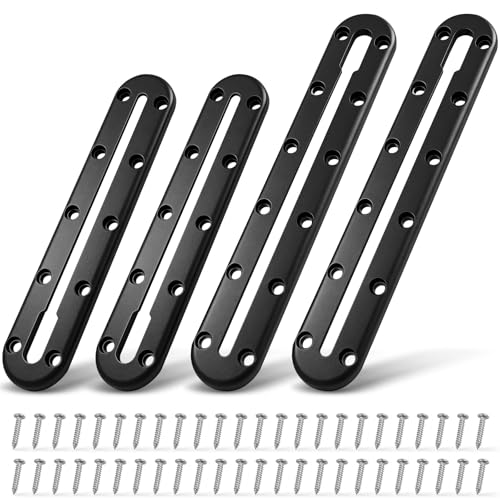 lodfGL Kayak Track Mount 4 Pack Dual-Length Set (2 x 9 10-Hole + 2 x 10.5 12-Hole) Low-Profile Kayak Rail Tracks for Rod Holders Paddle Holders Cup Holders Cleats Transducers