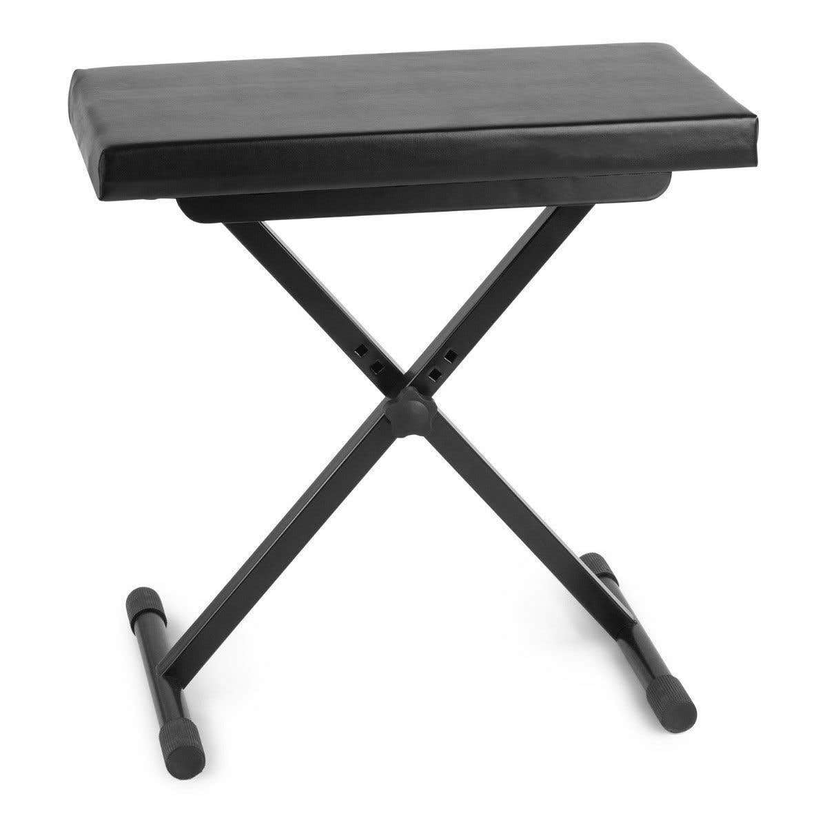 Vonyx set soporte y banco teclado ajustable | Altura regulable, asiento acolchado, antideslizante, plegable, fácil de transportar, ideal para casa o escenario