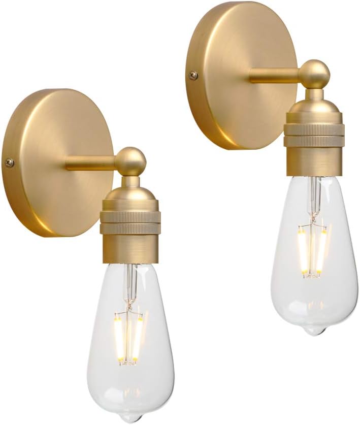 Yosoan 2pcs Vintage sconce wall lights, Nordic Loft Edison Up/Down Wall