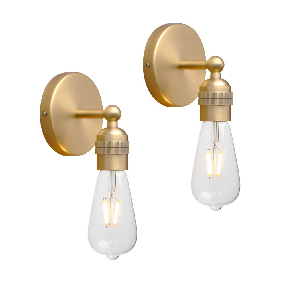 Yosoan Antique 2Pcs Vintage Sconce Wall Lights, Nordic Loft Edison Up/Down Wall Light Fittings, E27 Light Fixture For Restaurant Corridor Dining Room Kitchen Bedroom Cafe Bar (Antique)