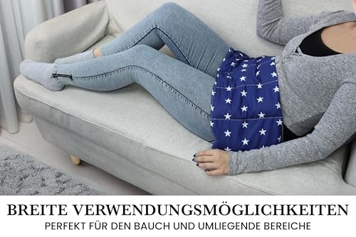 Kirschkernkissen Mikrowelle 55x20 cm - Körnerkissen Nacken Schulter - Wärmekissen Mikrowelle - Nackenwärmer - Kirschkernkissen groß - Körnerkissen Mikrowelle - Sternchen