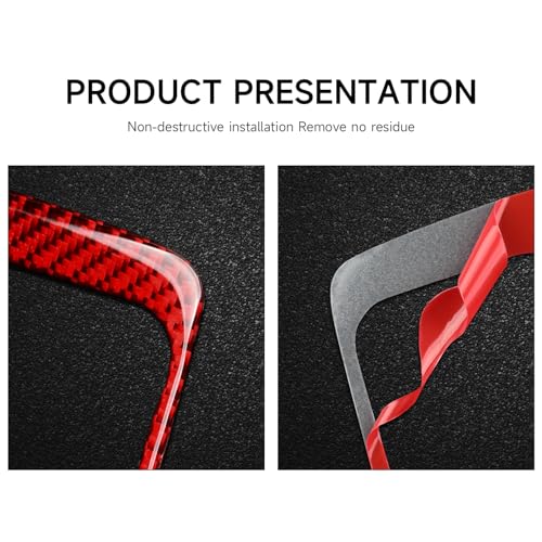 Image of for 2011-2024 Dodge Durango Accessories Car Rear A /C Air Outlet Vent Decals Carbon Fiber Stickers, B Red