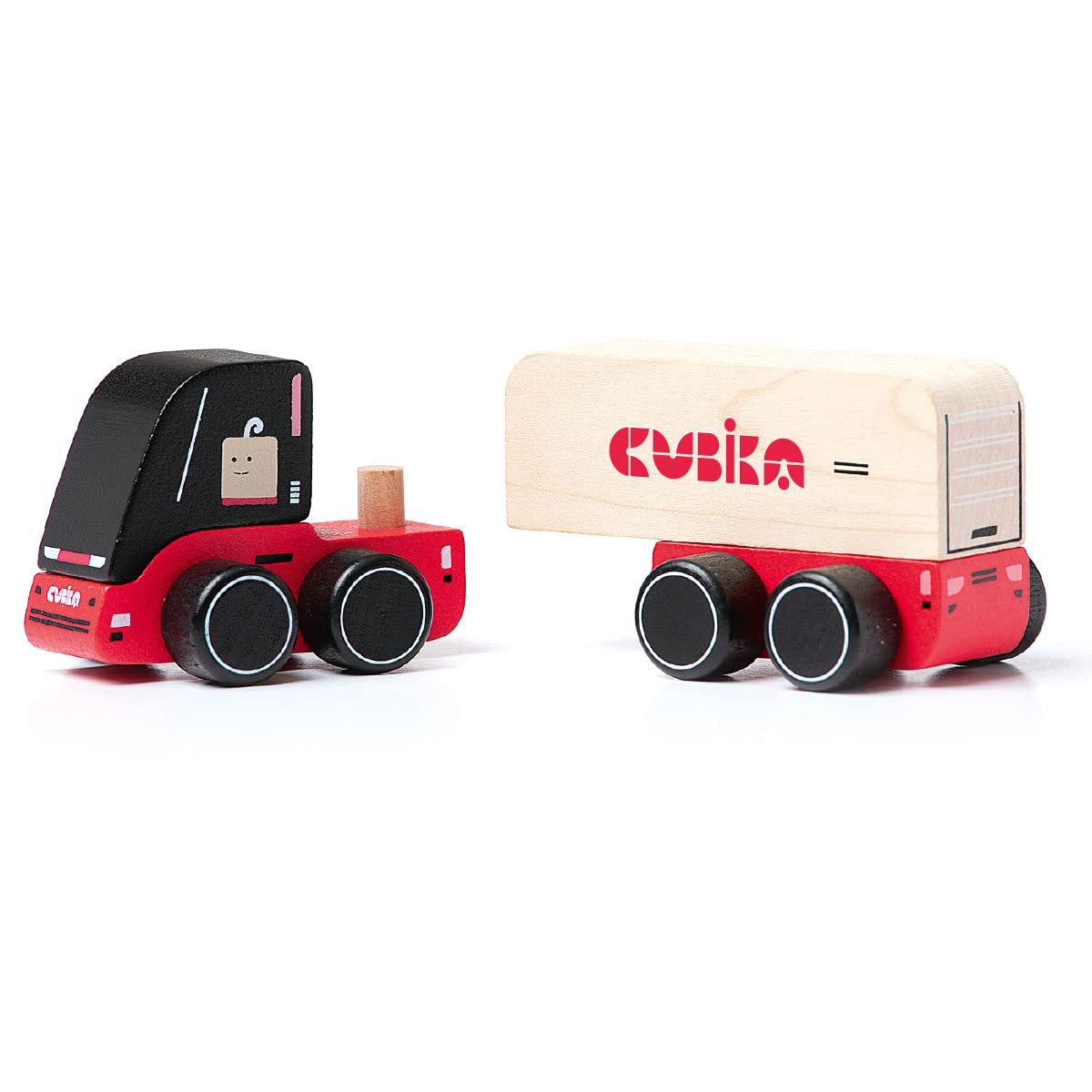 Amazon.com: Cubika 15535 - Wooden Trailer Truck, Children's Toy Vehicles.  More 18 Months : Toys & Games