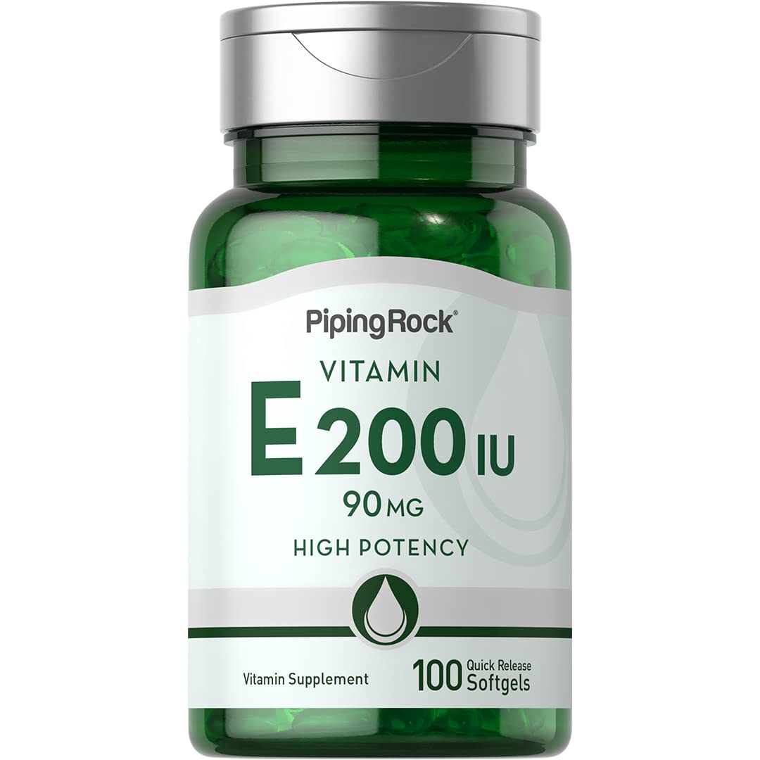 Piping Rock Vitamin E 200 IU | 90mg | 100 Softgel Capsules
