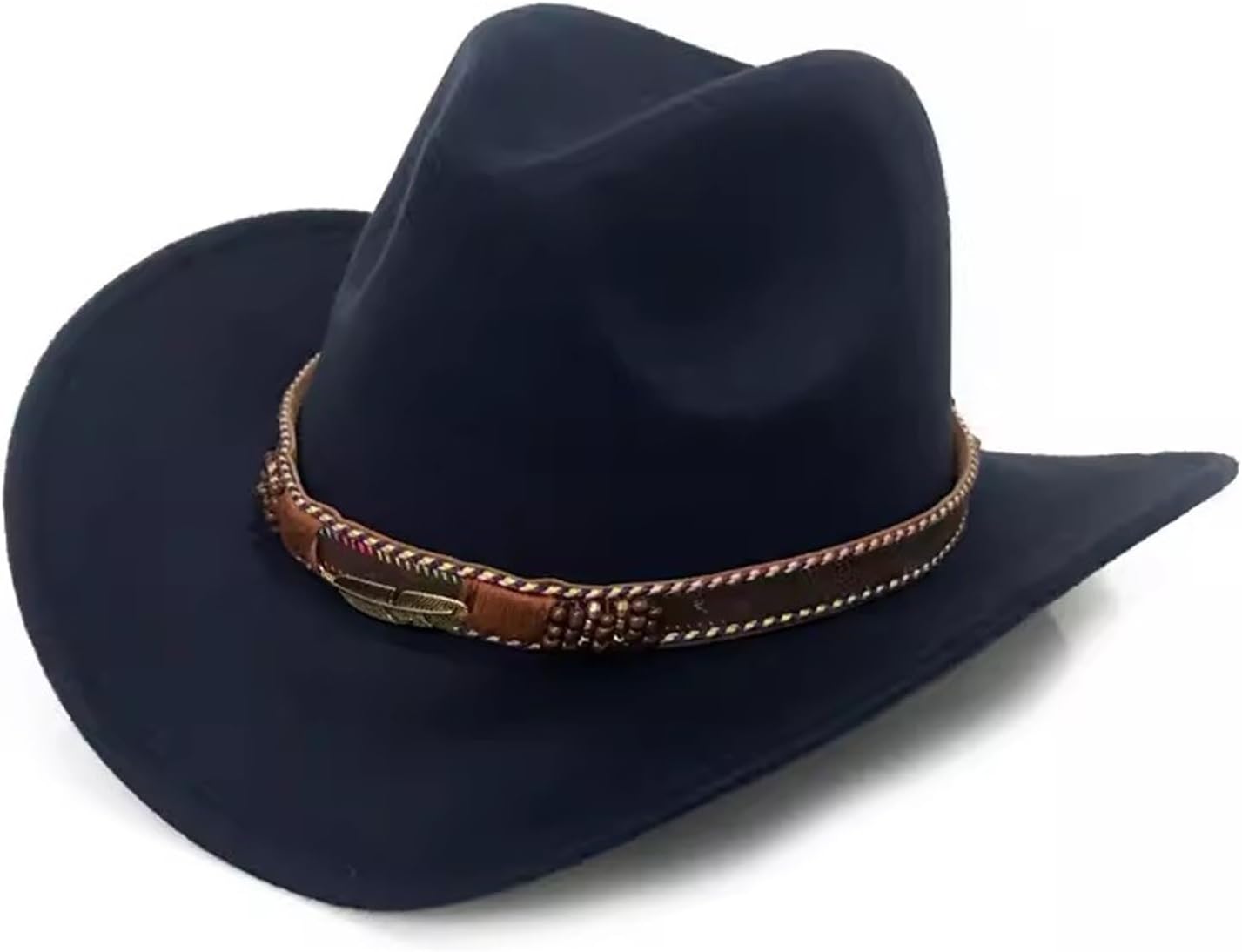 [VKEID] カウボーイハット ウエスタンカウボーイハット秋冬少数民族風ダンスチームパフォーマンス男女ファッションカップルキャップ