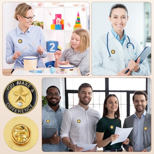 Image of Yunlly 100 Pcs Employee of The Month Lapel Pins, Make A Difference