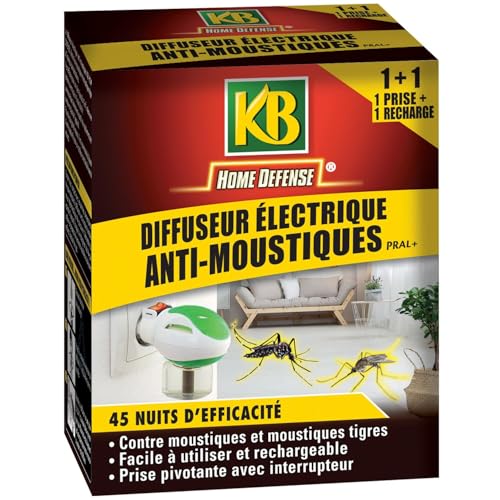 KB Home Defense diffuseur électrique anti-moustiques efficace 45 nuits