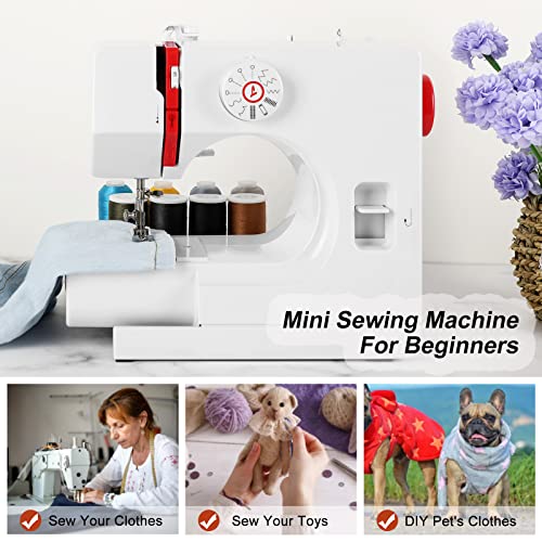 Sewing Machines Mini Sewing Machine For Beginner And Kids With 12 Built-In Stitches, Portable Household Electric Mending Stitching Machine With Adjustable 2 Speed And Foot Pedal, Light #TOP4