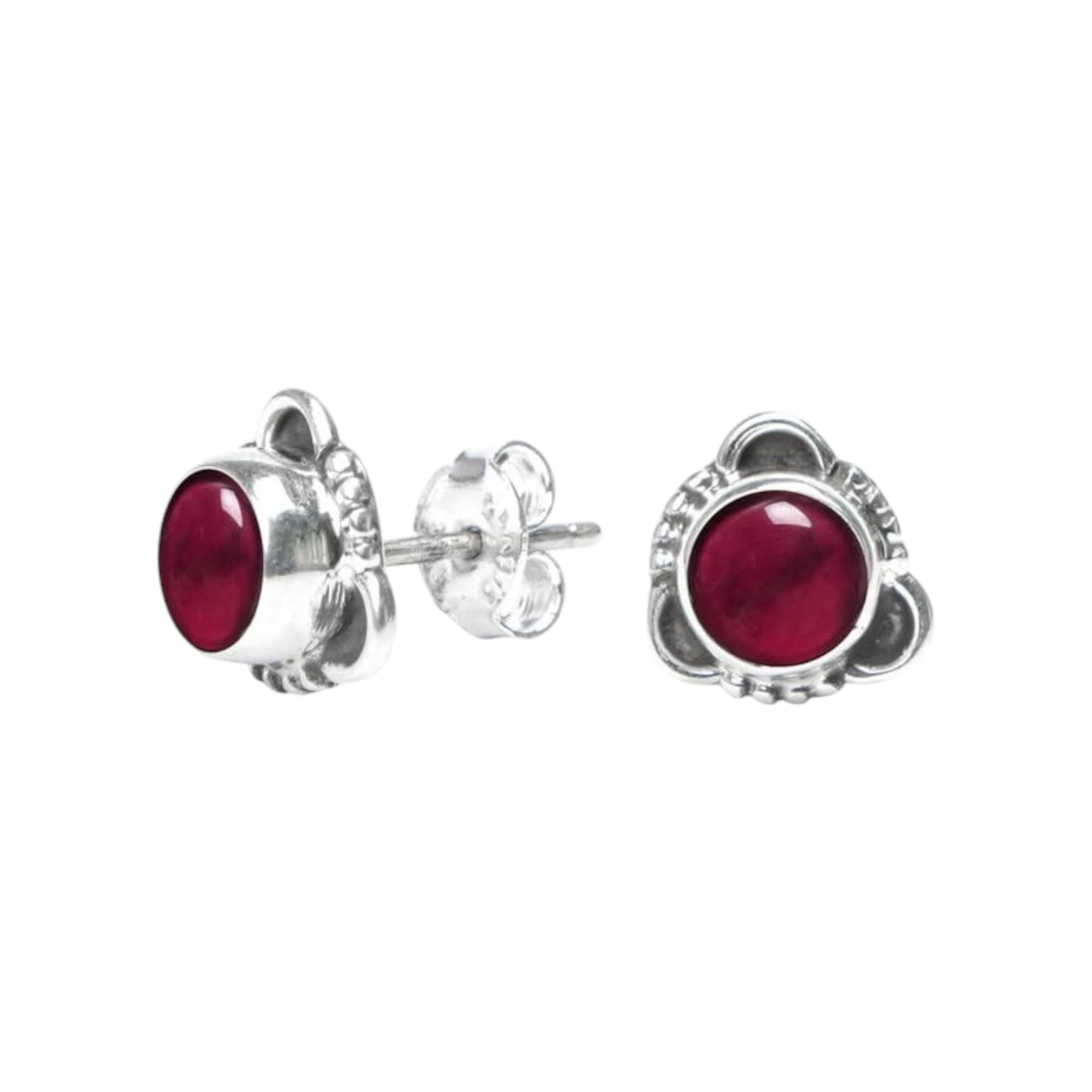 Boucles d'oreilles améthyste légères anti-allergie en argent pour oreilles sensibles - 5