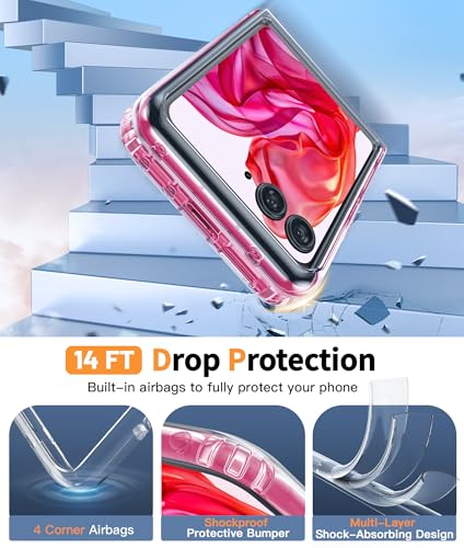 FNTCASE for Motorola Razr Plus 2025/2024 Case: Moto Razr Plus 2025/2024 Case Clear Shockproof Scratch Resistant Phone Cover Thin Foldable TPU Military Grade Hard Drop Protection Rugged Crystal - Thumbnail 4