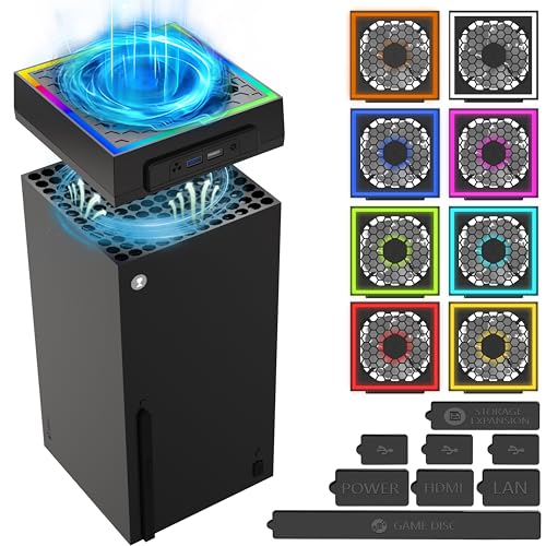 Opiniones y reviews de Bandeja porta cubiertos comprados en linea. 31 GAMSURFING Cooling Fan Dustproof for Xbox Series X Console with Colorful LED Light,Accessory with 6 Dust Cover Filter,8 Rubber Dust Plugs,3 Levels Low Noise Top Fan,Extra...