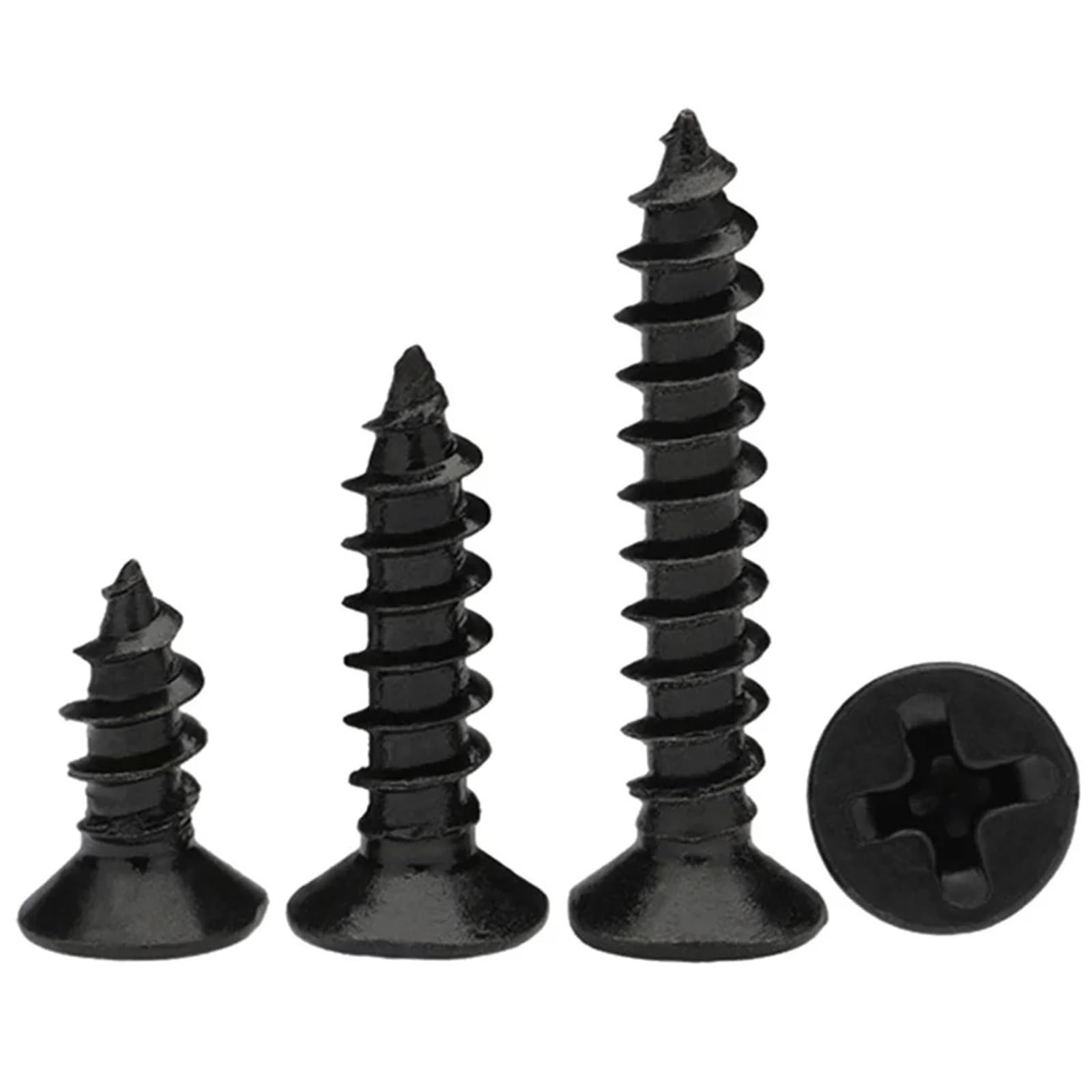 Tornillos avellanados acero inoxidable 20/50/100 Uds negro 304 acero inoxidable M2 .6 M3 M4 M5 M6 cabeza avellanada cruzada autorroscante(50mm,20pcs M6)