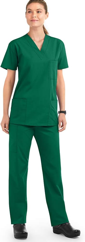 Strictly Scrubs Unisex Scrub Set (XS-3X, 14 Colors) - Includes 3 Pocket Top and Drawstring Pant: Clothing, Shoes & Jewelry