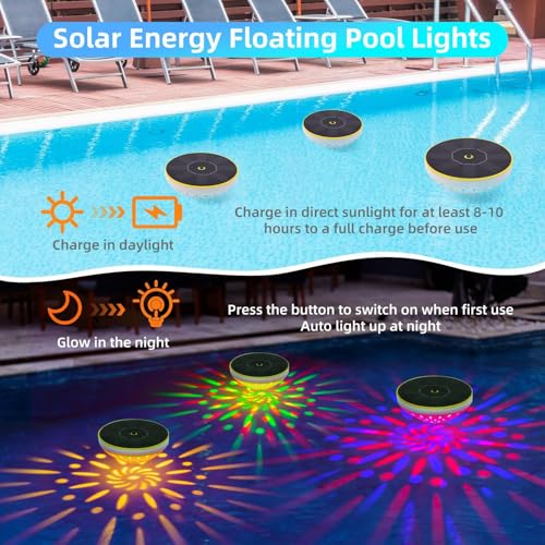 Lampes solaires de piscine flottantes étanches extérieures à LED - 3