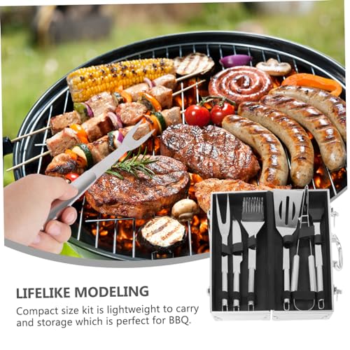 Set de 6 utensilios para parrilla con estuche de aluminio miniatura 5