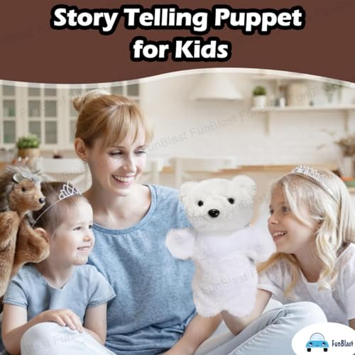 Image of FunBlast Plush Hands Puppets for Kid - Animals Hand Puppet Toys, Soft Hand Puppets for Kids, Story Telling Puppet for Kids, Fun Play Learning Toys (White Bear)