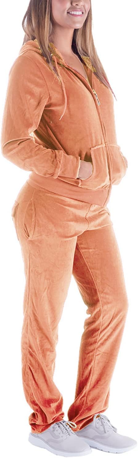 LeeHanTon Womens 2 Piece Outfits Velour Tracksuits Long Sleeve Sports Sweatsuits Jogging Velvet Lounge Set - Image 2