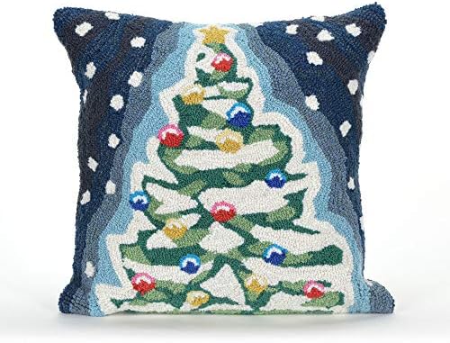 Liora Manne Frontporch Indoor/Outdoor Pillow, 18" Square, Xmas Tree