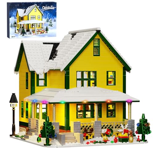 Christmas House Building Set with Light, Story Movie Snow House Blocks Toy, Compatible with Lego...