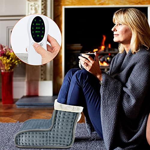 CJBIN Fußwärmer, Fußwärmer Elektrisch, Fusswärmer mit 10 Temperaturstufen & Timer, Elektrische Fußheizung, Fußpflege für Zuhause, für Männer und Frauen mit kalten Füßen - Grau - Image 5