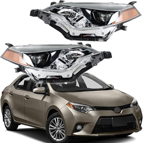 Image of LABLT Halogen Headlight Left and Right Side Assembly Replacement for 2014 2015 2016 Corolla Headlight Pair Driver and Passenger Headlamps
