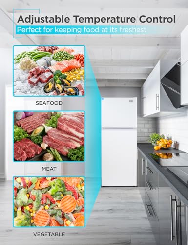 Image of BLACK+DECKER 10.5 Cu. Ft. Top Mount Refrigerator, BR1000XW, White | 2 Door Refrigerator with Top Freezer and Electronic Temperature Control, Frost Free, R600a Refrigerant, Energy Star