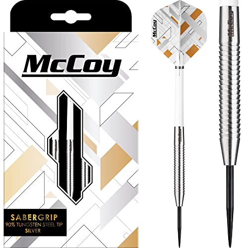 Fléchettes pointe acier tungstène 90% McCoy D6042 Sabergrip 20g avec ailettes