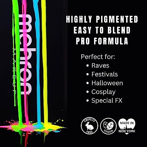 Image of Mehron Paradise FX UV Neon Glow - Intergalactic - Neon Pink /Coral UV 0.25 oz | Pro Water-Activated Shimmer Paint for Raves, Costumes, SFX, Halloween, Stage, Screen, Theater & Cosplay