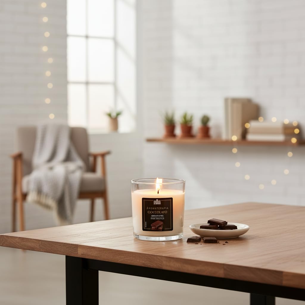 Cereria Di Giorgio - Confezione da 6 Candele Profumate in Bicchiere - Cera Vegetale di Palma e Soia - Collezione Aromaterapia - Cioccolato - Benessere - Durata 44 ore