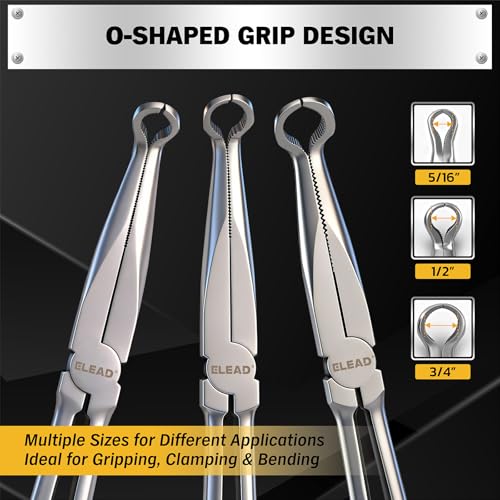 Image of 3-Piece 11 inch Hose Gripper Plier Set, Long Reach Hose Gripping Pliers, 5 /16-Inch, 1 /2-Inch, 3 /4-Inch Diameter, Spark Plug Boot Removal Pliers, Serrated Jaws for Hard to Reach Tight Spaces
