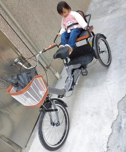 Triciclo Plegable para Adultos con Asiento Trasero Negro miniatura 4