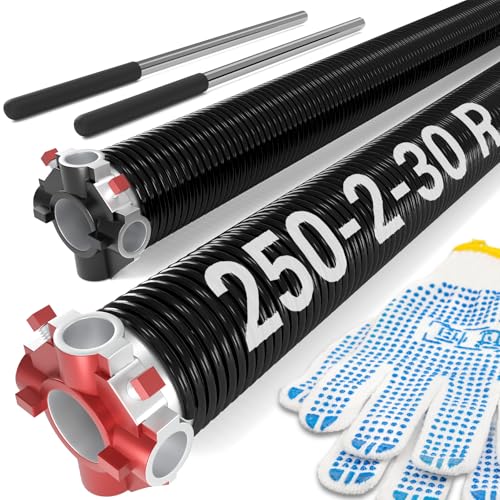 Toriexon Pair of Garage Door Spring 0.250 x 2x 30 (Pair) 18000 Cycles Garage Spring Door Replacement Heavy-Duty & Long-Lasting Garage Door Torsion Spring Upgraded