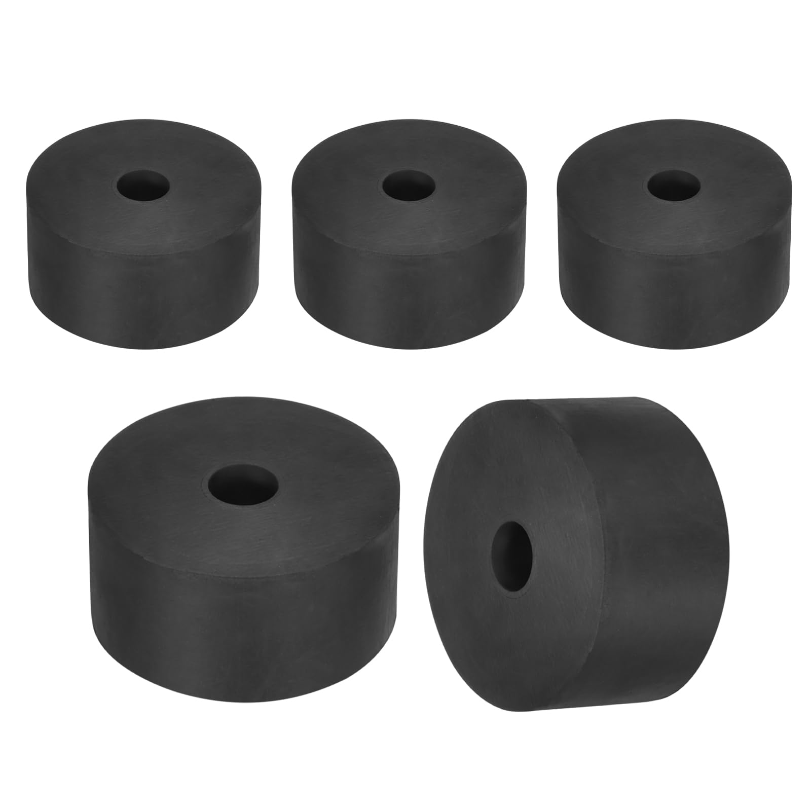 sourcing map 25Pcs Rubber Spacers, 12mm OD, 6mm ID, 7mm Thick Black Round Anti Vibration Rubber Pads Isolation Bushings Washer for Home Cars Boat(0.47" OD x 0.24" ID x 0.28" Thick)