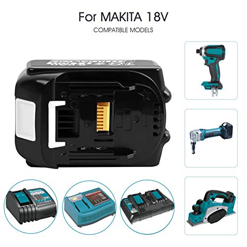 【Upgrade】 CaliHutt 2 Pack 18V 6000mAh Replacement Battery for Makita 18V Battery with LED Indicator BL1830 BL1850 BL1840 BL1845 BL1815 BL1820 BL1860B LXT-400 Cordless Power Tools Lithium-ion Battery