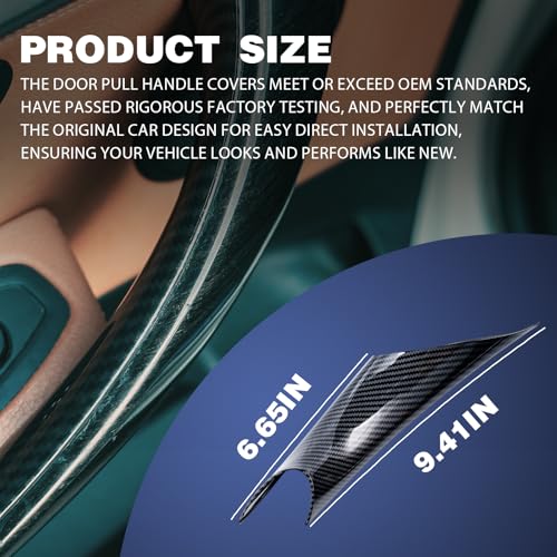iCarPro Carbon Fiber Pattern Interior Door Pull Handle Cover for BMW F30 F31 F34 F80 3 Series 2012-2018, F32 F33 F36 F82 4 Series 2014-2020, Sticky Melting Interior Handle Fix, 2PCS — view 3