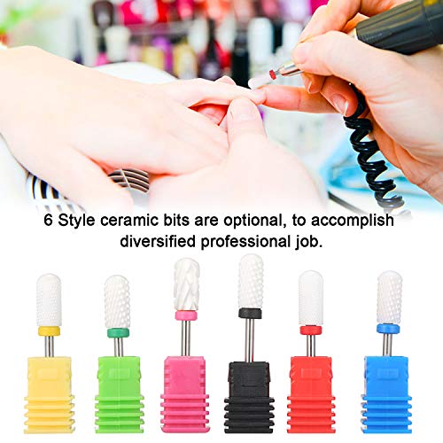 LAURAG Cerâmica branca Broca para unhas de cerâmica branca Barril grande broca superior lisa Furadei