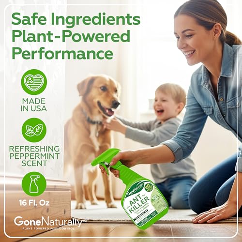 Image of Ant Killer- Peppermint Oil Ant Spray for Indoor & Outdoor Use- Natural Ant Repellent & Ant Killer for Home- Safe for Kids & Pets Pest Control Solution (16oz)