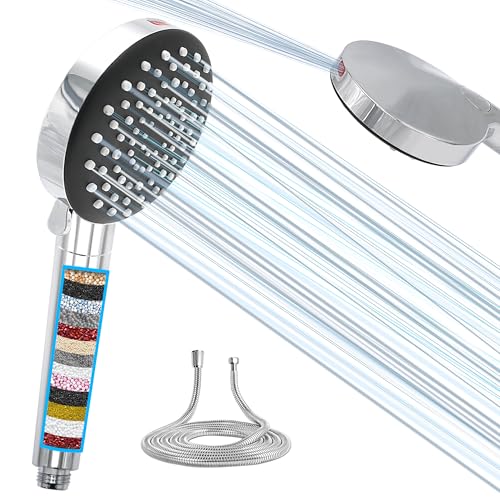 SANYCASA Shower Head with Filter 6+1 Jet Modes with Hose Shower Head Water Saving High Pressure for Hard Water