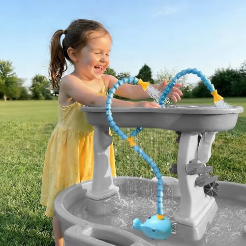 Image of Aacabo Rechargeable Water Table Pump with Huge Water Output,Water flow rate up to 8L/min (2.11 GPM),Kids Sand Water Play Pump,Whale-Shaped Design,Suitable for Most Water Table on the Market