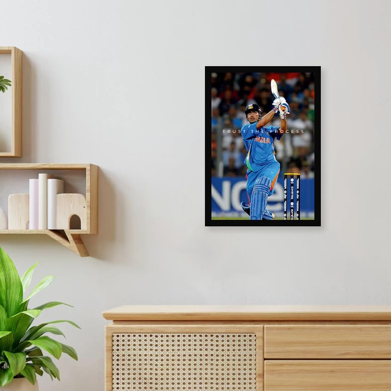 Image of CodersParadise inchTrust The Process inch Cricket Legend Poster Frame | Premium A4 Motivational Wall Art for Bedroom, Office & Gaming Setup | Inspiring Sports Decor for Players, Fans & High-Achievers