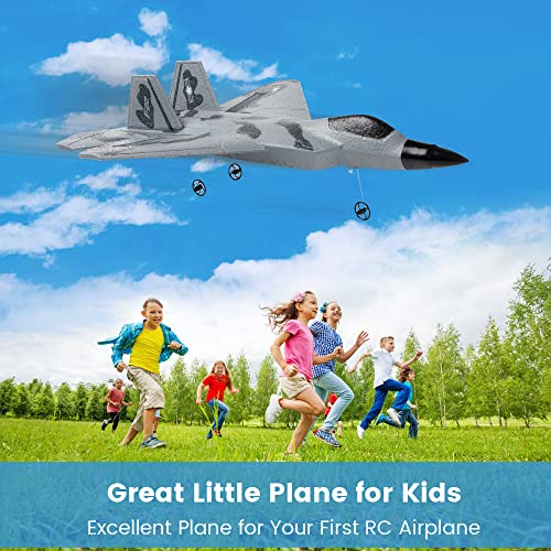 Siynhoo Rc Plane -F22 Raptor Model Toy Airplane Glider, 2 Channels 2.4 Ghz Remote Control Airplane Easy To Fly Rc Jet,Kids & Beginners F22 Easy To Fly Toy For Fighter Model Glider #TOP3