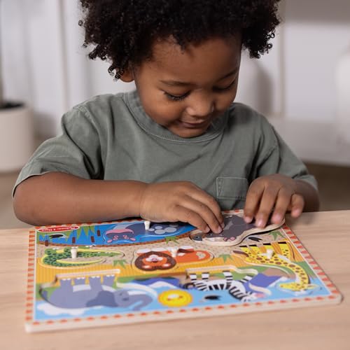 Melissa & Doug Wooden Peg Puzzle Set – 4-Pack Vehicle, Farm, Safari & Pet Animal Themes – Educational Puzzles for Toddlers and Preschoolers Ages 2+ - Image 9