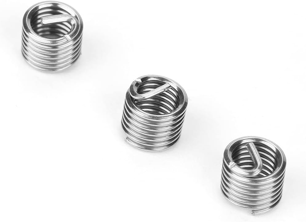 Dioche 5mm 5mm Ki100pcs M5 Stainless Steel SS304 Coiled Wire Helical Screw Thread Inserts for Enhanced Connection Strength and Wear – Thread Repair for Low Strength Materials (M5*0.8 * 1.5D)