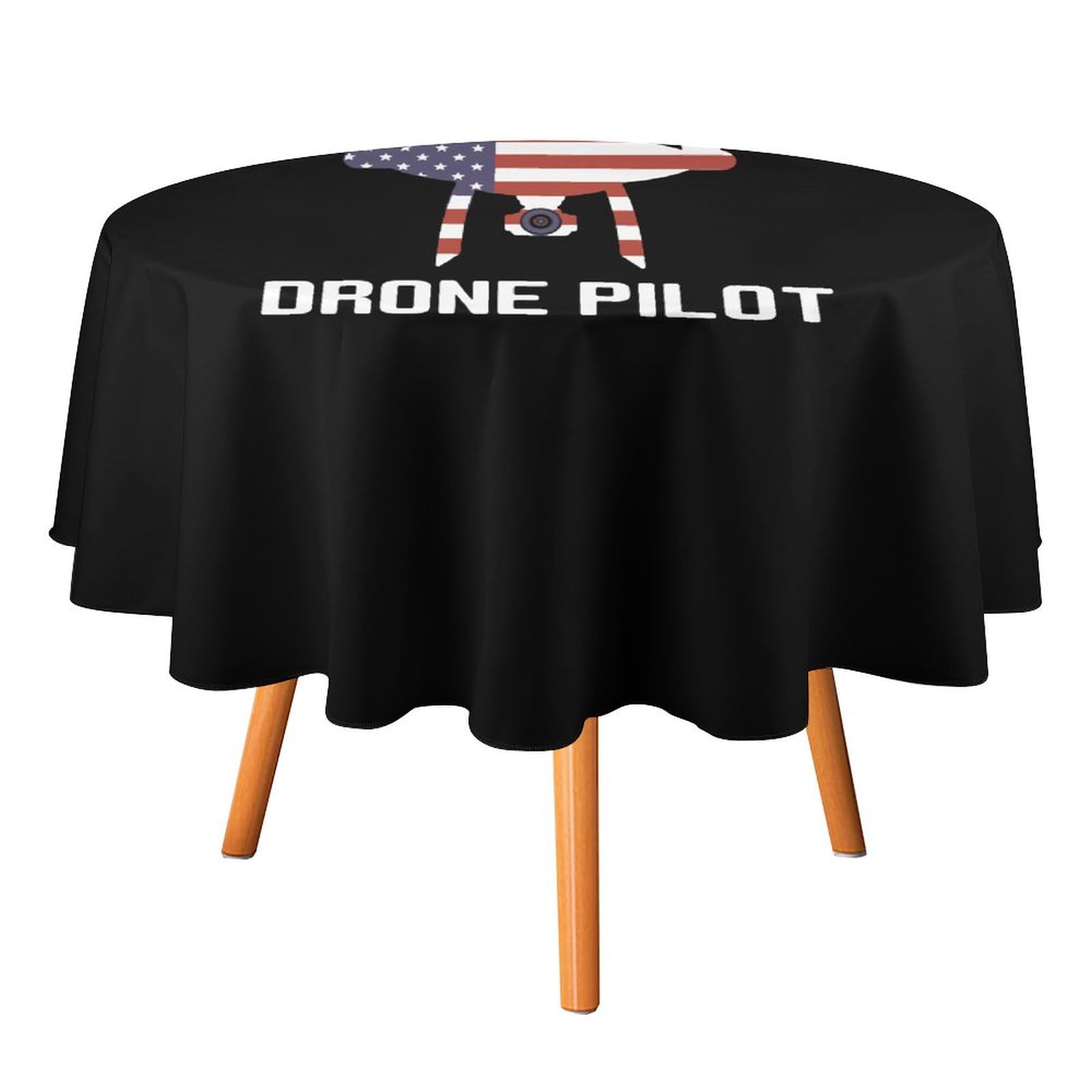 USA Flag Drone Pilot Table Cloth Decorative Fabric Table Cover Washable Dust-Proof Wrinkle Resistant for Camping Picnic 19.99